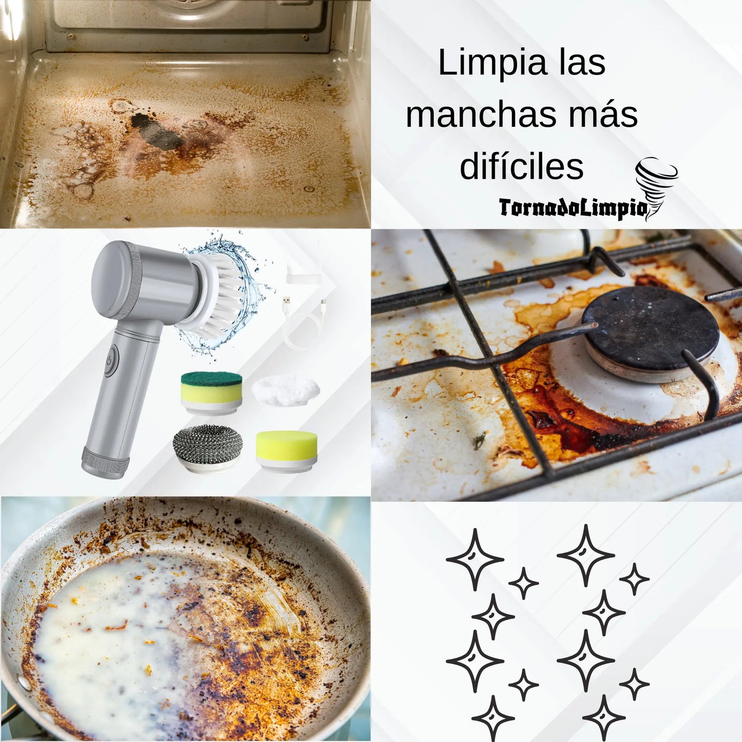 Cepillo eléctrico de limpieza para cocina