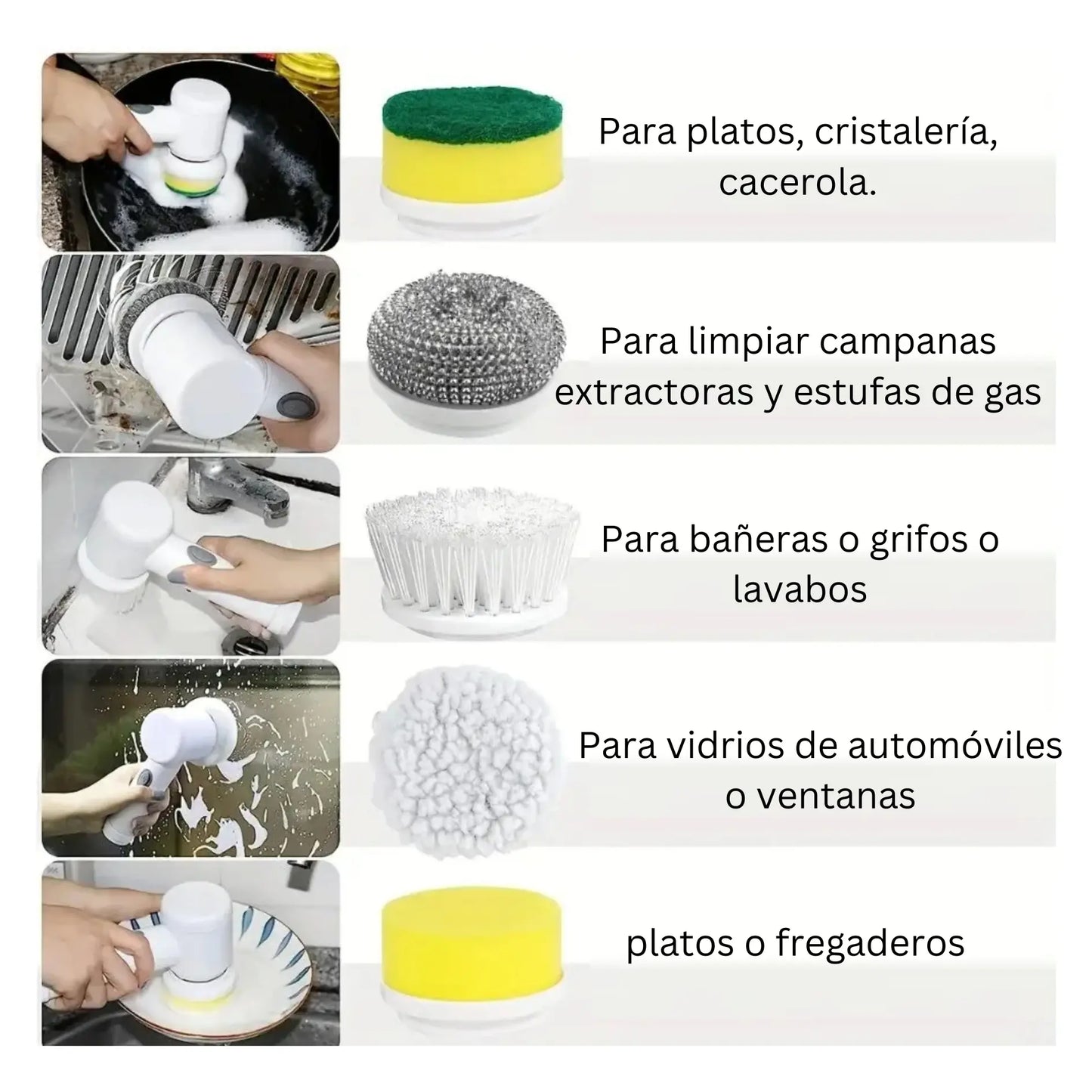 Cepillo eléctrico de limpieza para cocina