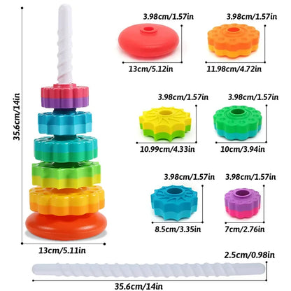 Rainbow Gear Stacking Tower